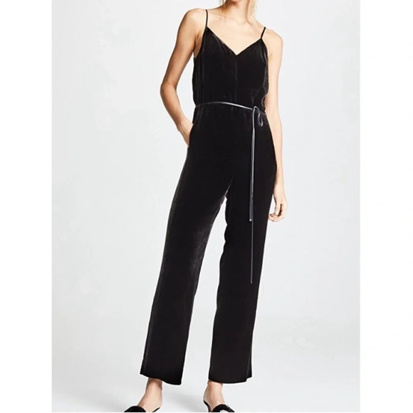 Rag & Bone Jamie Velvet Jumpsuit in Black Size 2 - Picture 4 of 13